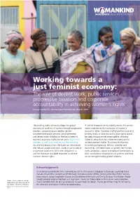 Working Towards a Just Feminist Economy