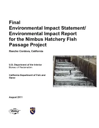 Final EIS/EIR, Nimbus Hatchery Fish Passage Project