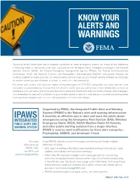 Know Your Alerts and Warnings