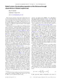 Nobel Lecture: Accelerating Expansion of the Universe Through Observations of Distant Supernovae*