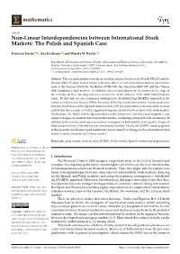 Non-Linear Interdependencies Between International Stock Markets: the Polish and Spanish Case