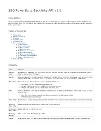 SEO Powersuite Backlinks API V1.0