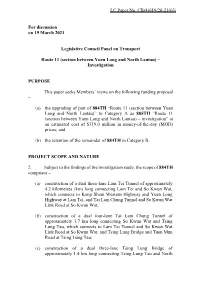 Administration's Paper on Route 11 (Section Between Yuen Long And