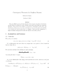 Convergence Theorems for Gradient Descent