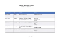 Planning Applications Validated 11/03/2019 to 15/03/2019