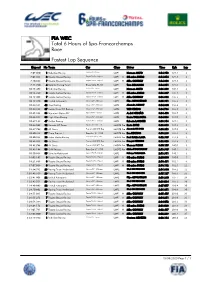 Race Total 6 Hours of Spa-Francorchamps FIA WEC Fastest Lap