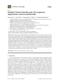 Satellite Climate Data Records: Development, Applications, and Societal Beneﬁts