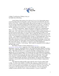 1 a Public Torah Reading Without a Minyan?