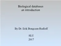 Biological Databases an Introduction
