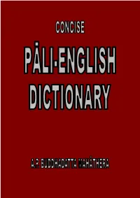 Concise Pāli-English Dictionary