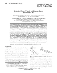 Contrasting Effects of Puerarin and Daidzin on Glucose Homeostasis in Mice