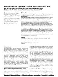 Gene-Expression Signatures of Nasal Polyps Associated with Chronic