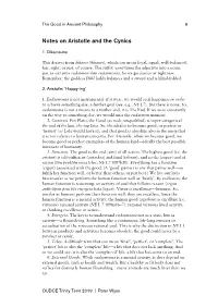 Notes on Aristotle and the Cynics