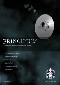 Principium | Issue 2 | January 2013 Page 2 News from the Institute