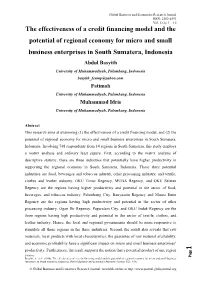 The Effectiveness of a Credit Financing Model and the Potential of Regional