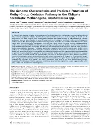The Genome Characteristics and Predicted Function of Methyl-Group Oxidation Pathway in the Obligate Aceticlastic Methanogens, Methanosaeta Spp