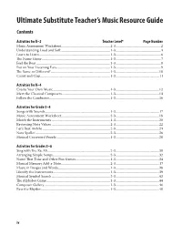 Ultimate Substitute Teacher's Music Resource Guide