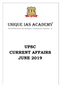Upsc Current Affairs June 2019