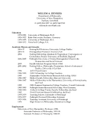 WILLEM A. DEVRIES Department of Philosophy University of New Hampshire Durham, NH 03824 O: (603) 862-3077 H: (603) 942-7510 Willem.Devries@Unh.Edu
