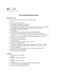 4-H Cavy Round Robin Questions