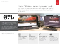Nippon Television Network Prepares for 4K