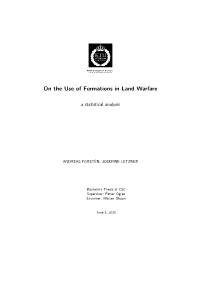 On the Use of Formations in Land Warfare