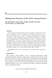 Phylogenomic Resources at the UCSC Genome Browser