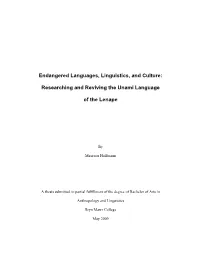 Researching and Reviving the Unami Language of the Lenape