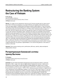 Restructuring the Banking System: the Case of Vietnam