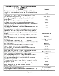Sample Horse Quiz Bowl Questions