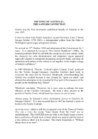 The Song of Australia - the Gawler Connection