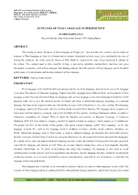 4.Format.Hum- SYNTAXES of NIAS LANGUAGE in PERSPECTIVE