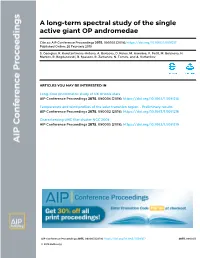 A Long-Term Spectral Study of the Single Active Giant OP Andromedae