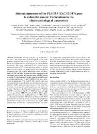 Altered Expression of the PLAGL1 (ZAC1/LOT1) Gene in Colorectal Cancer: Correlations to the Clinicopathological Parameters