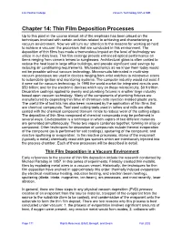 Chapter 14: Thin Film Deposition Processes