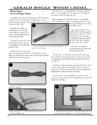 Gerald Boggs' Wood Chisel