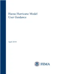 Hazus Hurricane Model User Guidance