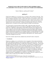 High-Elevation Spruce-Fir Forest in the Northern Forest: an Assessment of Ecological Value and Conservation Priorities