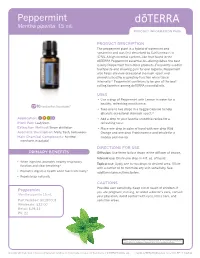 Peppermint Mentha Piperita 15 Ml PRODUCT INFORMATION PAGE