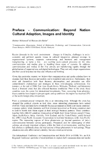 Preface - Communication: Beyond Nation Cultural Adaption, Images and Identity