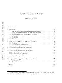 Activated Random Walks Arxiv:1507.04341V1 [Math.PR] 15 Jul 2015