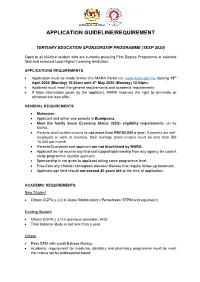 Garis Panduan Permohonan Application Guideline