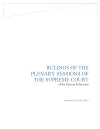 Select Rulings of the Plenary Session Adopted During the Years 2005-2012