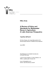 A Review of Policy and Standards for Wastewater Reuse in Agriculture: a Latin American Perspective