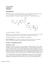ACCOLATE® (Zafirlukast) TABLETS DESCRIPTION