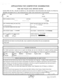 Application for Competitive Examination