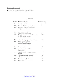 Background Document 4 Details Relevant for Impact Assessment Of