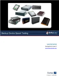 Backup Device Speed Testing