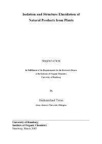 Isolation and Structure Elucidation of Natural Products from Plants