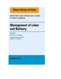 Management of Labor and Delivery